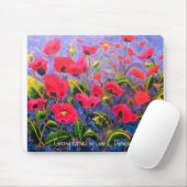 Magenta Poppies Mousepad Muismat (Met muis)