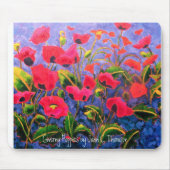 Magenta Poppies Mousepad Muismat (Voorkant)