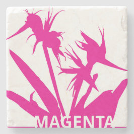 MAGENTA - Posavasos con Flor del paraíso en fucsia Stenen Onderzetter