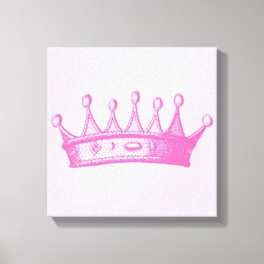 Magenta Princess Crown on Pink Background Canvas Afdruk (Voorkant)