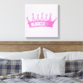Magenta Princess Crown on Pink Background Canvas Afdruk (Insitu (Slaapkamer))