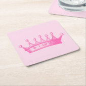 Magenta Princess Crown on Pink Background Kartonnen Onderzetters (Schuin)