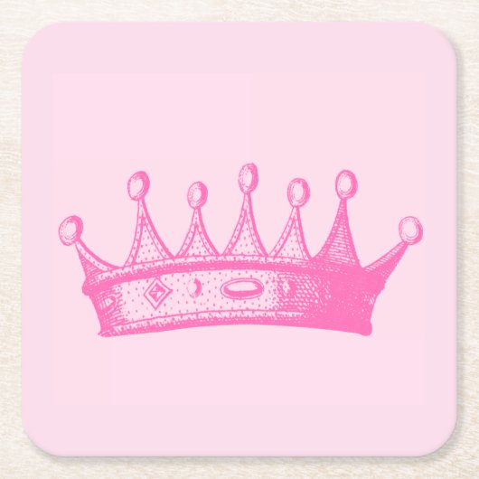 Magenta Princess Crown on Pink Background Kartonnen Onderzetters (Voorkant)