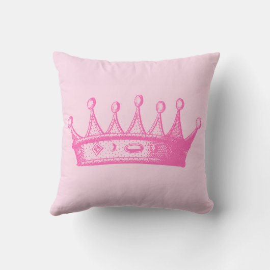 Magenta Princess Crown on Pink Background Kussen (Achterkant)