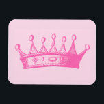 Magenta Princess Crown on Pink Background Magneet<br><div class="desc">Geen beeld van dress-up is complete without a crown! Help your child remember just how much of a princess she is with this magenta crown print from Vision Studio. Get yours today.</div>