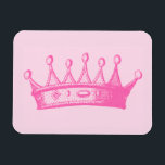 Magenta Princess Crown on Pink Background Magneet<br><div class="desc">Geen beeld van dress-up is complete without a crown! Help your child remember just how much of a princess she is with this magenta crown print from Vision Studio. Get yours today.</div>