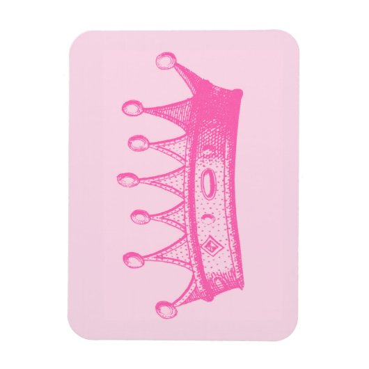 Magenta Princess Crown on Pink Background Magneet (Verticaal)
