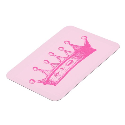 Magenta Princess Crown on Pink Background Magneet (Linkerzijde)