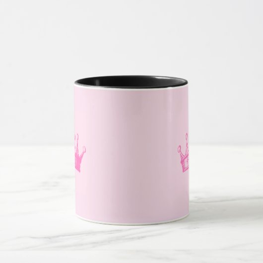 Magenta Princess Crown on Pink Background Mok (Midden)