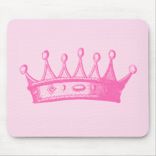 Magenta Princess Crown on Pink Background Muismat