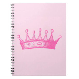Magenta Princess Crown on Pink Background Notitieboek