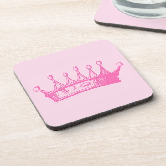 Magenta Princess Crown on Pink Background Onderzetter (Linkerzijde)