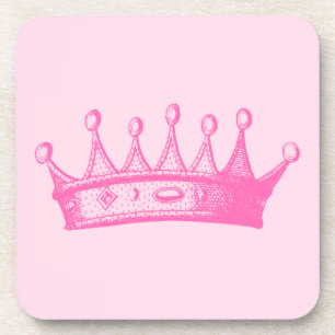 Magenta Princess Crown on Pink Background Onderzetter