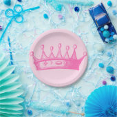 Magenta Princess Crown on Pink Background Papieren Bordje (Feest)