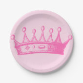 Magenta Princess Crown on Pink Background Papieren Bordje (Voorkant)