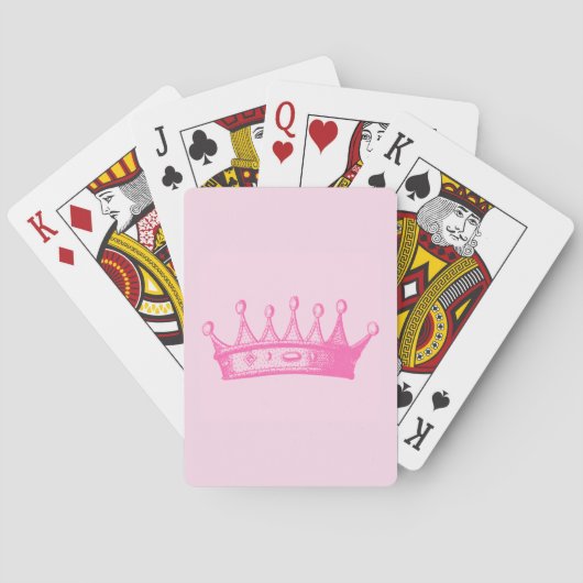 Magenta Princess Crown on Pink Background Pokerkaarten (Achterkant)