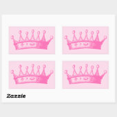 Magenta Princess Crown on Pink Background Rechthoekige Sticker (Vel)