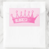 Magenta Princess Crown on Pink Background Rechthoekige Sticker (Tas)