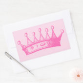 Magenta Princess Crown on Pink Background Rechthoekige Sticker (Envelop)