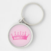 Magenta Princess Crown on Pink Background Sleutelhanger (Voorkant)