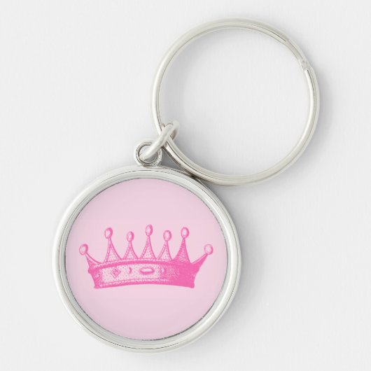 Magenta Princess Crown on Pink Background Sleutelhanger (Voorkant)