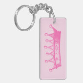 Magenta Princess Crown on Pink Background Sleutelhanger (Voorkant Links)