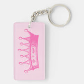 Magenta Princess Crown on Pink Background Sleutelhanger (achterkant)