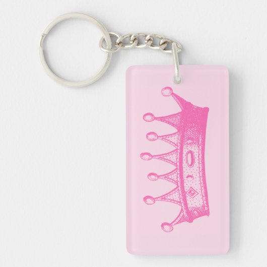Magenta Princess Crown on Pink Background Sleutelhanger (Voorkant)