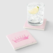 Magenta Princess Crown on Pink Background Stenen Onderzetter (Zijkant)