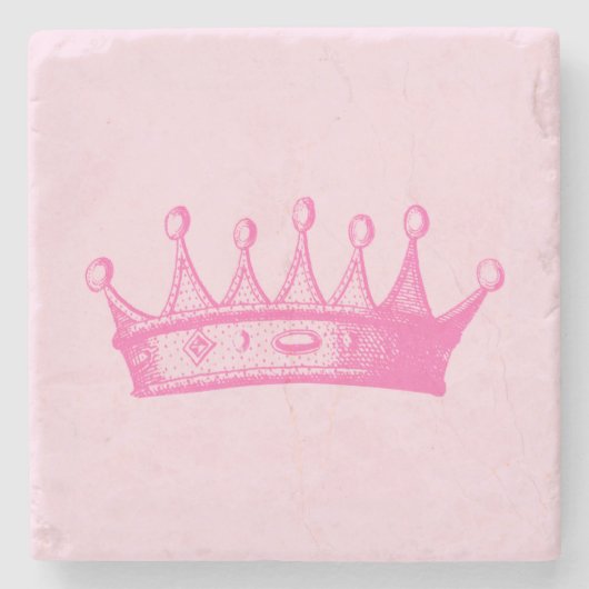 Magenta Princess Crown on Pink Background Stenen Onderzetter (Voorkant)