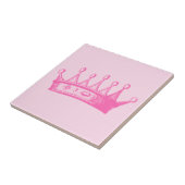 Magenta Princess Crown on Pink Background Tegeltje (Zijkant)