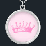 Magenta Princess Crown on Pink Background Zilver Vergulden Ketting<br><div class="desc">Geen beeld van dress-up is complete without a crown! Help your child remember just how much of a princess she is with this magenta crown print from Vision Studio. Get yours today.</div>