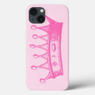 Magenta Princess Crown op roze achtergrond Case-Mate iPhone Case