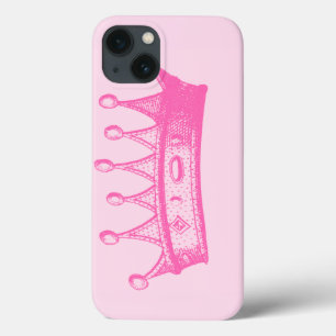 Magenta Princess Crown op roze achtergrond iPhone 13 Hoesje
