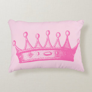 Magenta Princess Crown op roze achtergrond Decoratief Kussen