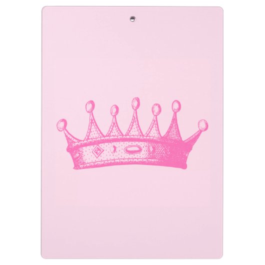 Magenta Princess Crown op roze achtergrond Klembord (Achterkant)