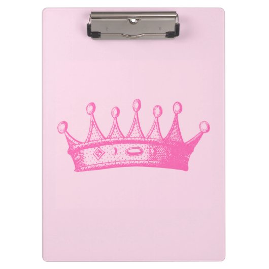 Magenta Princess Crown op roze achtergrond Klembord (Voorkant)