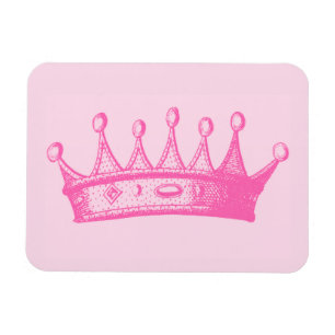 Magenta Princess Crown op roze achtergrond Magneet