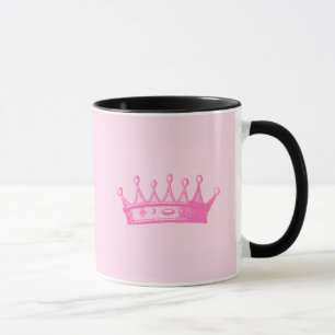 Magenta Princess Crown op roze achtergrond Mok