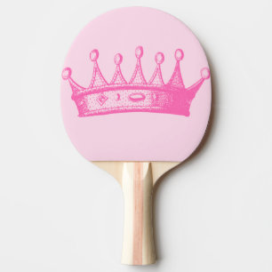 Magenta Princess Crown op roze achtergrond Tafeltennisbatje