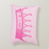 Magenta Prinsessenkroon op Roze Achtergrond Decoratief Kussen (Achterkant (Verticaal))