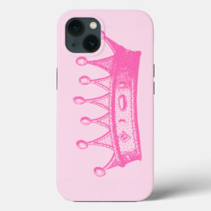 Magenta Prinsessenkroon op Roze Achtergrond iPhone 13 Hoesje