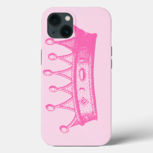Magenta Prinsessenkroon op Roze Achtergrond iPhone 13 Hoesje