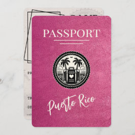 Magenta Puerto Rico Passport Save The Date