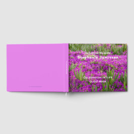 Magenta Purple Flowers, Floral Celebration of Life Gastenboek