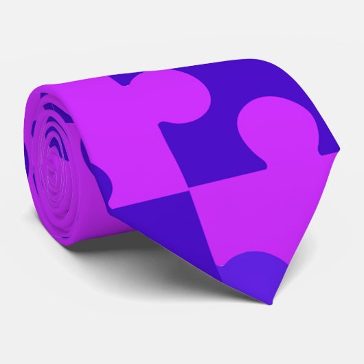 Magenta puzzel stropdas (Opgerold)