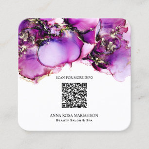 *~* Magenta QR CODE Yummy Gold Gilded AP29 Vierkante Visitekaartje