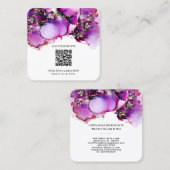 *~* Magenta QR CODE Yummy Gold Gilded AP29 Vierkante Visitekaartje (Voorkant / Achterkant)