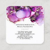 *~* Magenta QR CODE Yummy Gold Gilded AP29 Vierkante Visitekaartje (Achterkant)