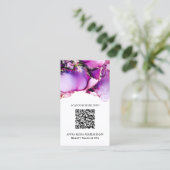 *~* Magenta QR CODE Yummy Gold Gilded AP29 Visitekaartje (Staand voorkant)